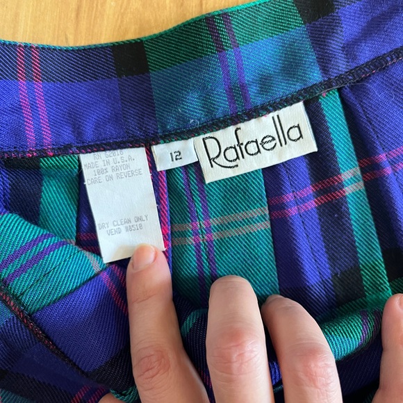 Rafaella Blue and Green Plaid Mini Skirt - Picture 2 of 5
